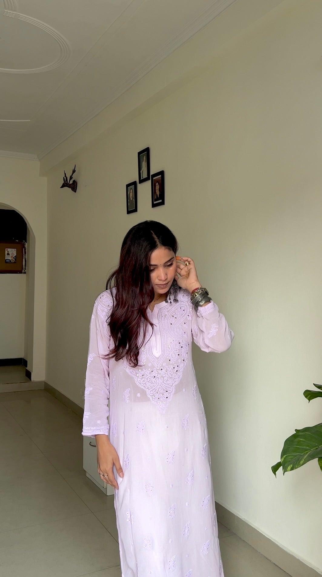 Alankriti Viscose Georgette Kurti with Mukaish Detailing