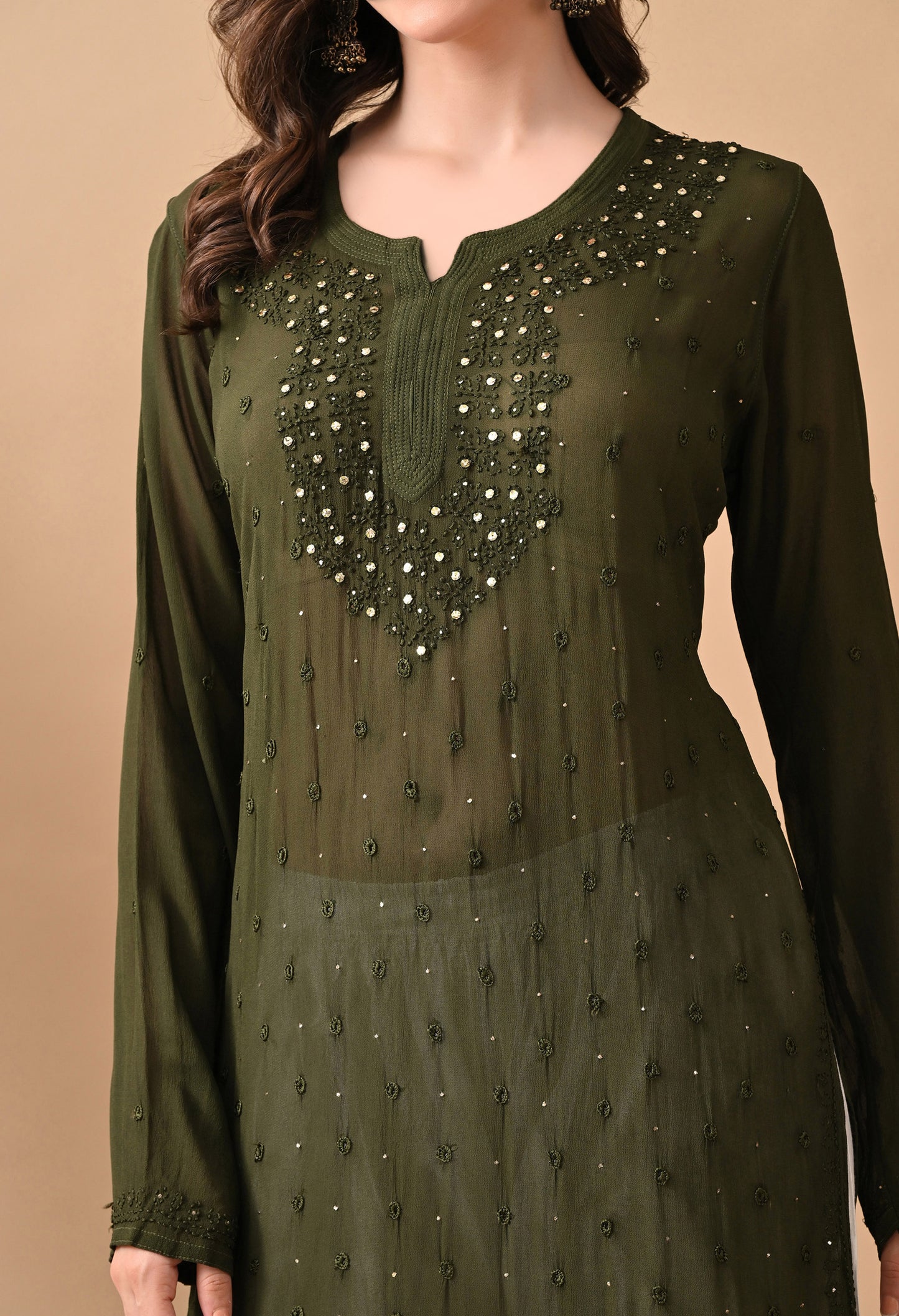 Adya Viscose Georgette Chikankari Kurti