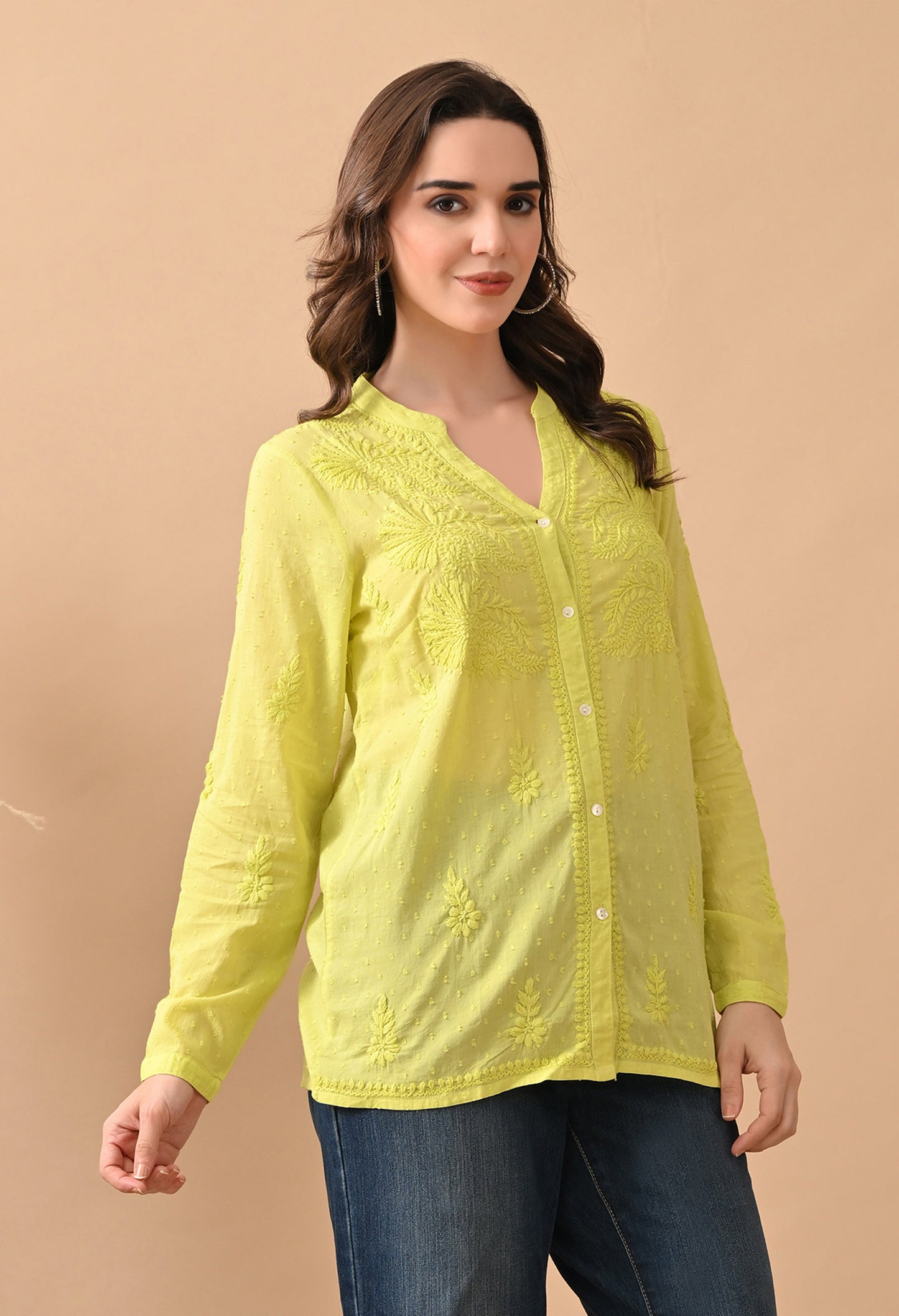 Ira Dobby cotton chikankari shirt