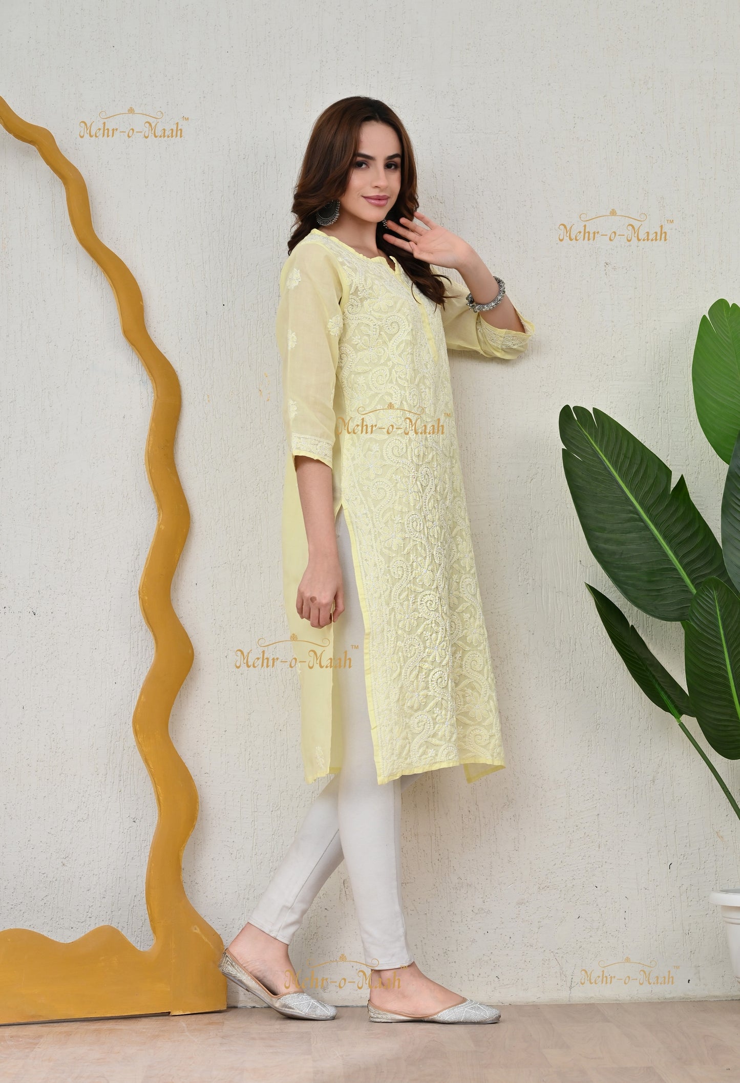 Anika Cotton Chikankari kurti