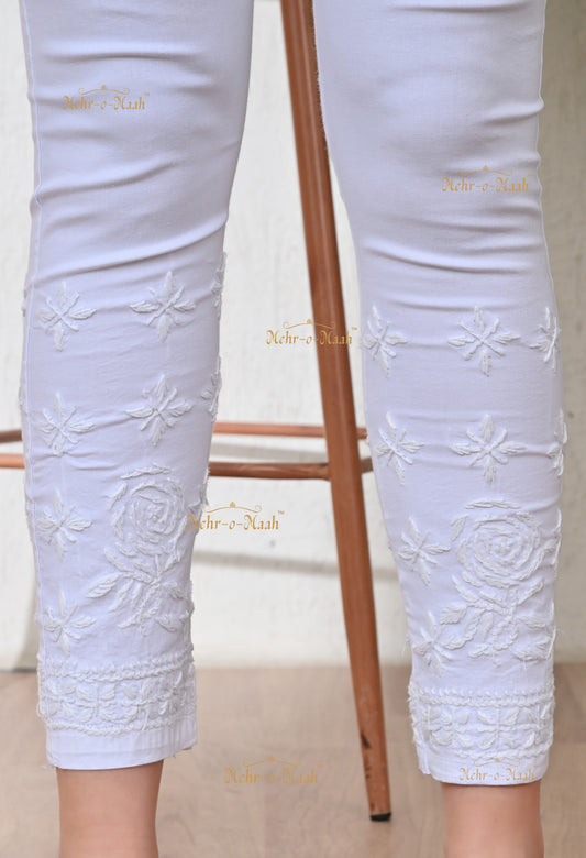 White Chikankari pants