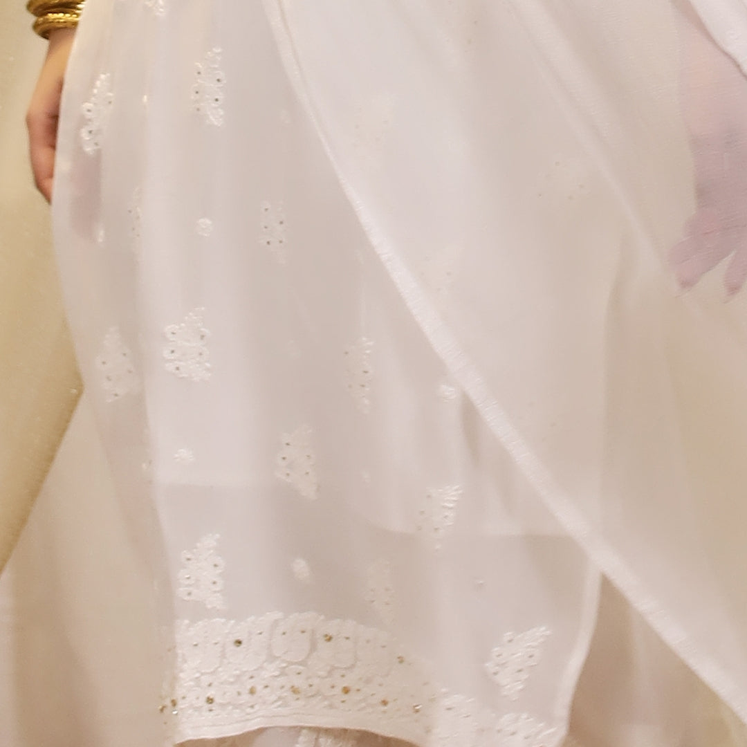 Alankriti Viscose Georgette Chikankari Kurti with Mukaish