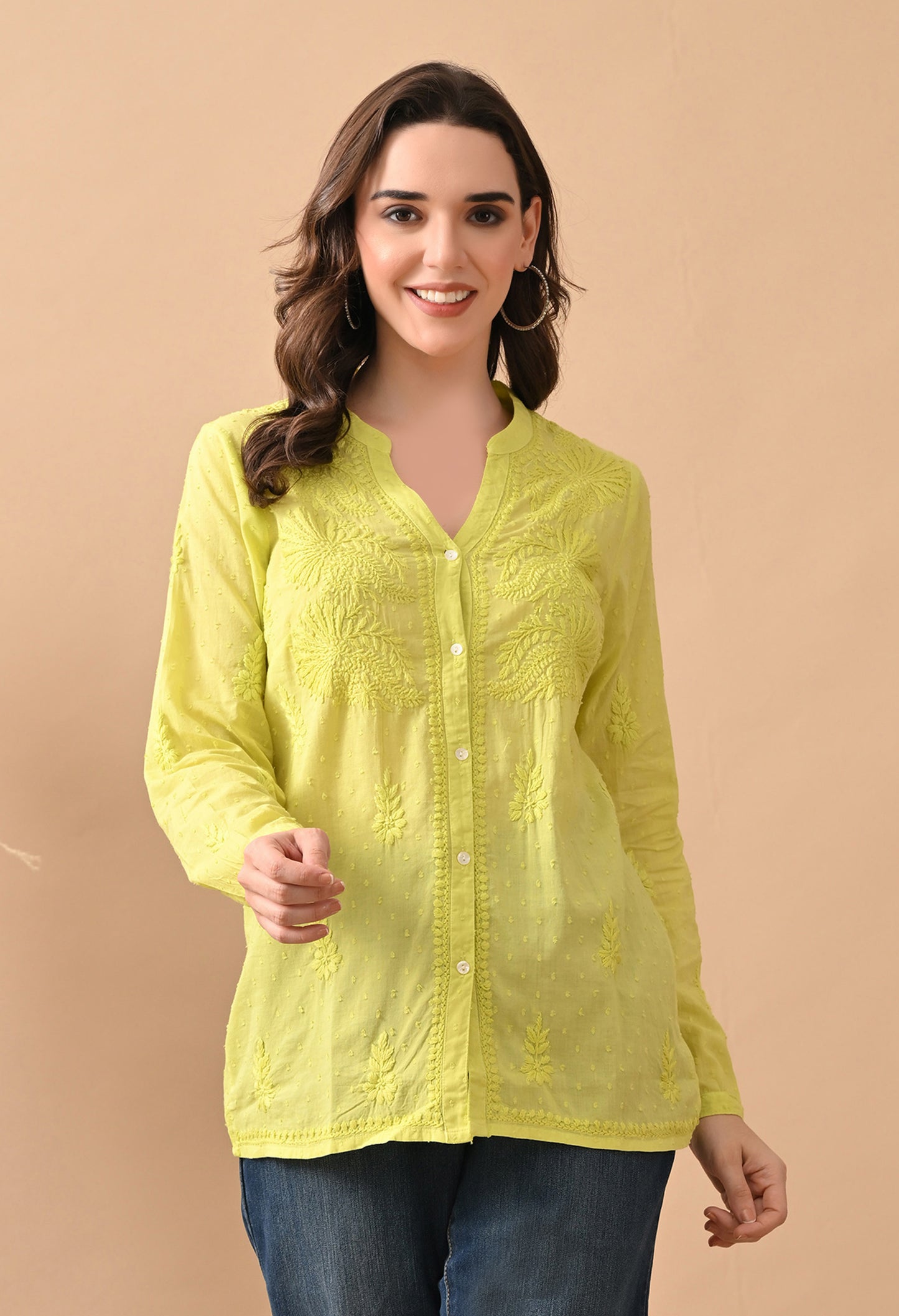 Ira Dobby cotton chikankari shirt