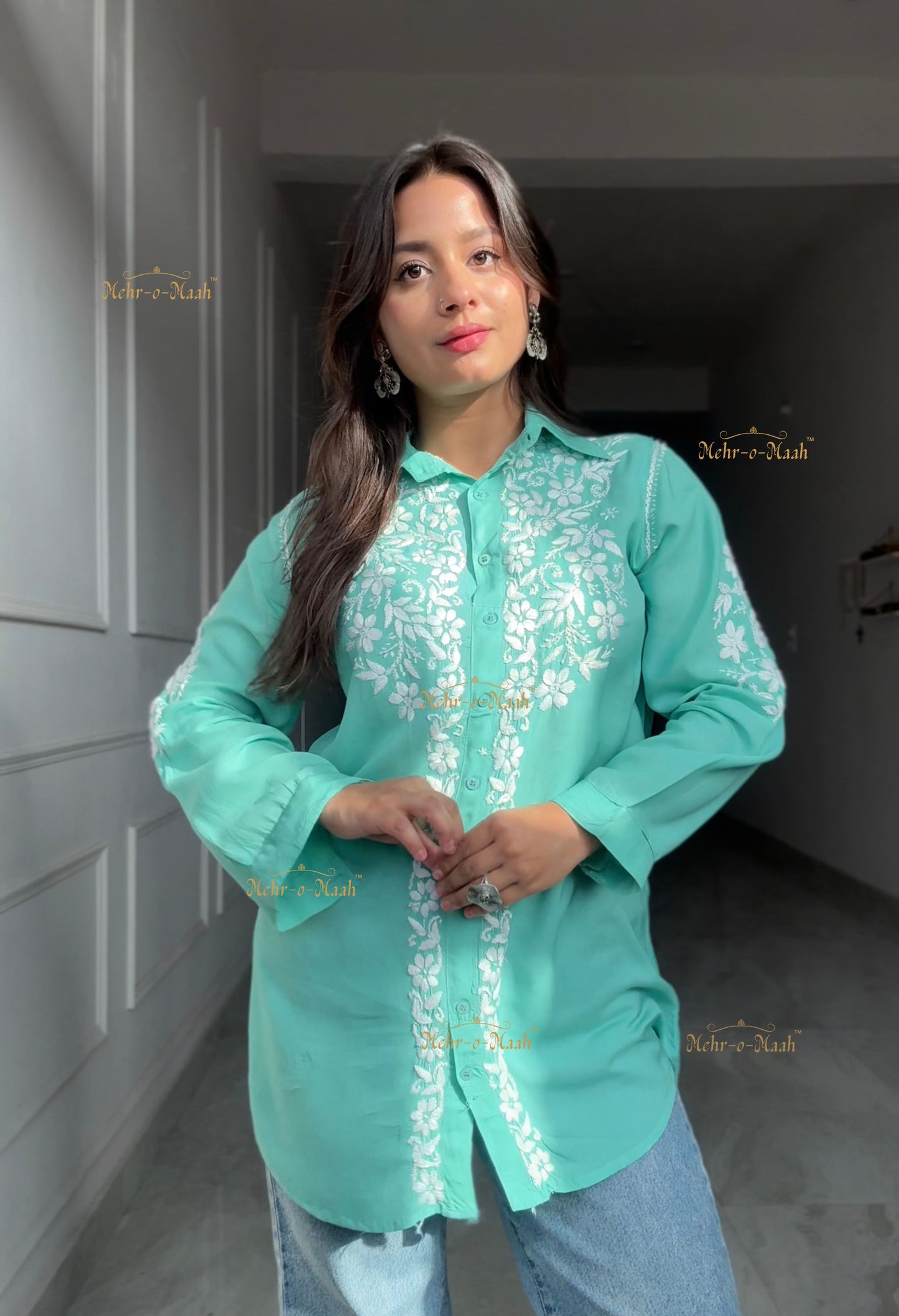 Mahira Modal Chikankari Shirt
