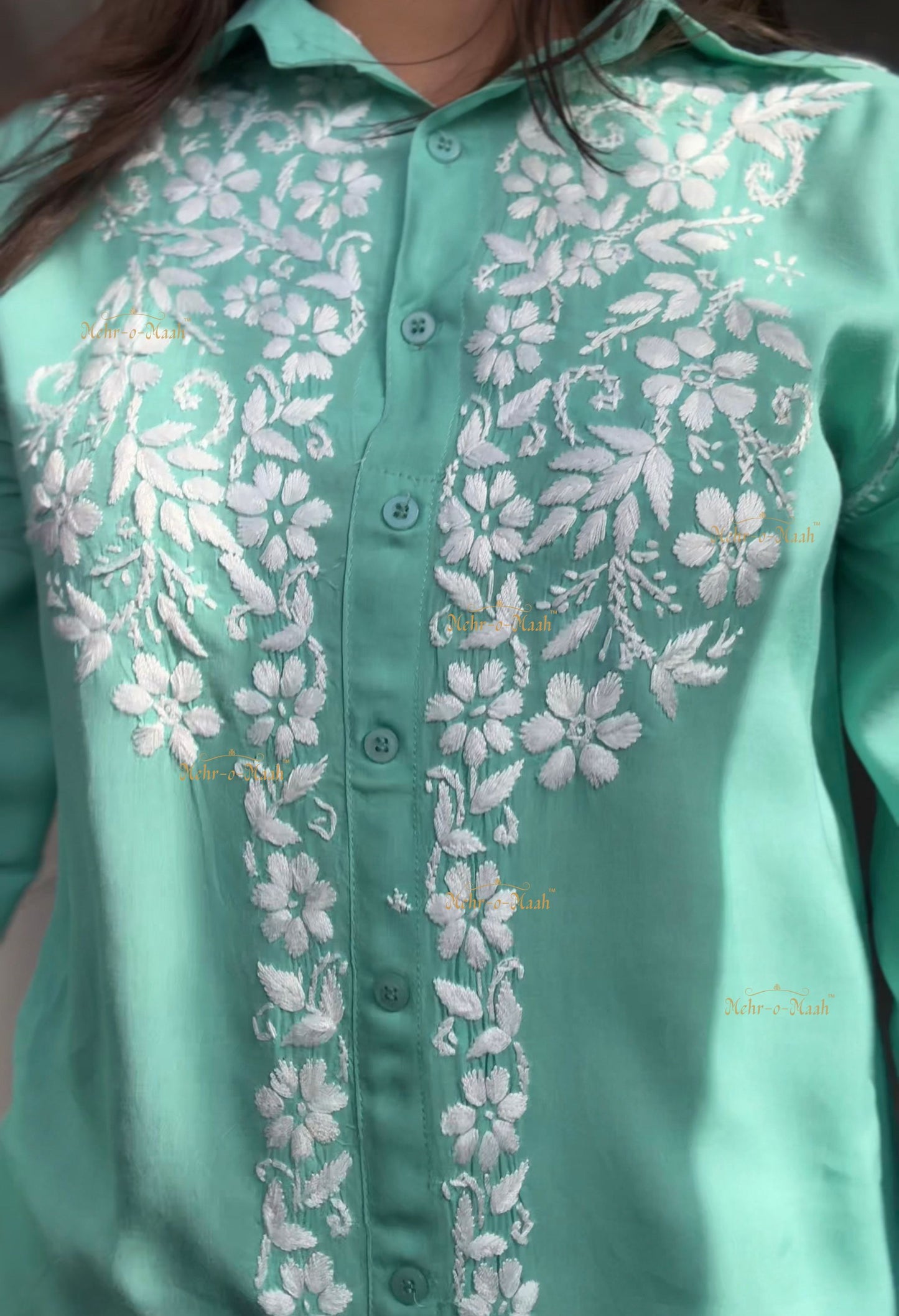 Mahira Modal Chikankari Shirt