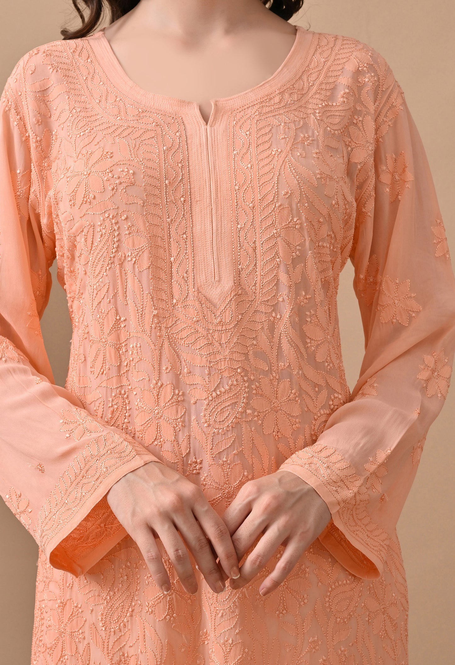 Vimarsh Viscose Georgette Chikankari kurta