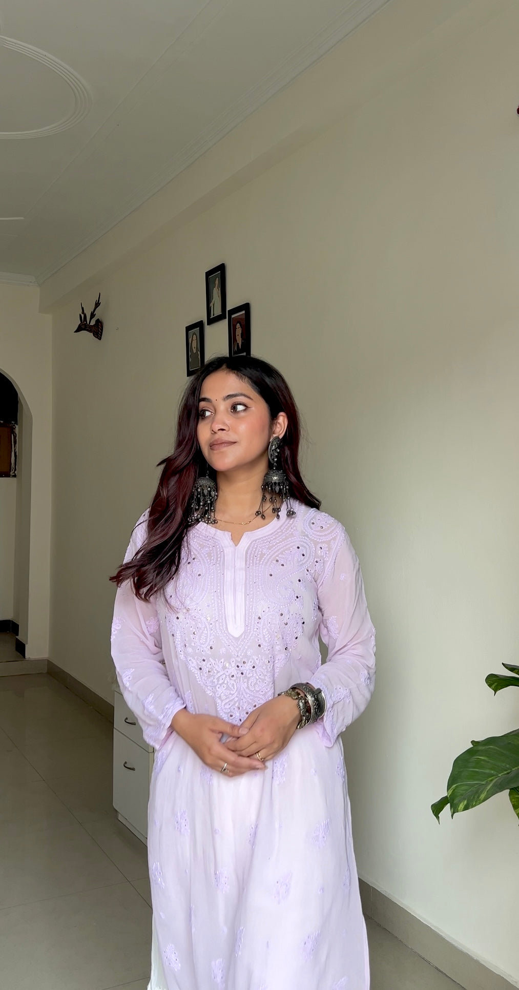 Alankriti Viscose Georgette Kurti with Mukaish Detailing