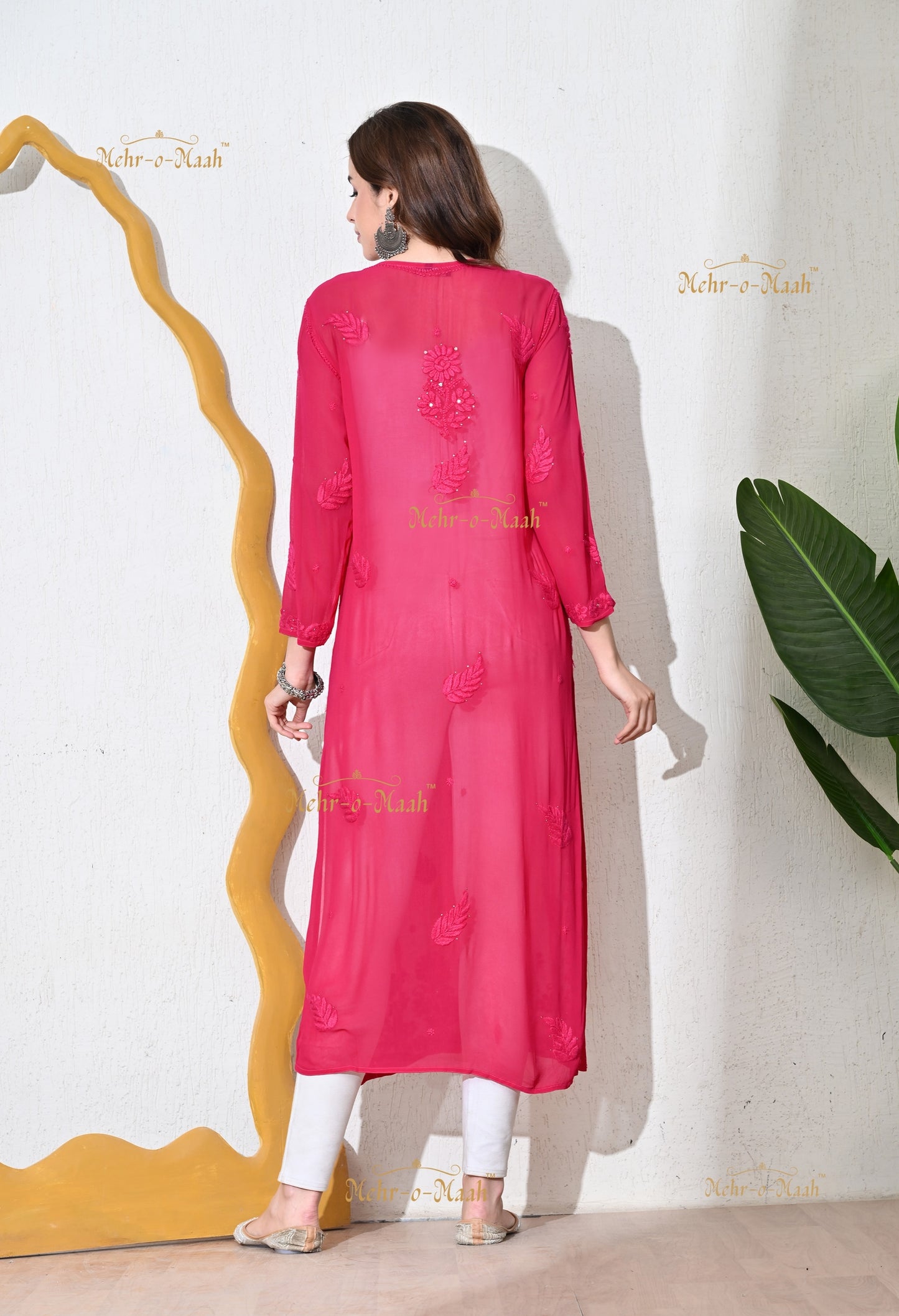 Aks Viscose Georgette kurti with Mukaish
