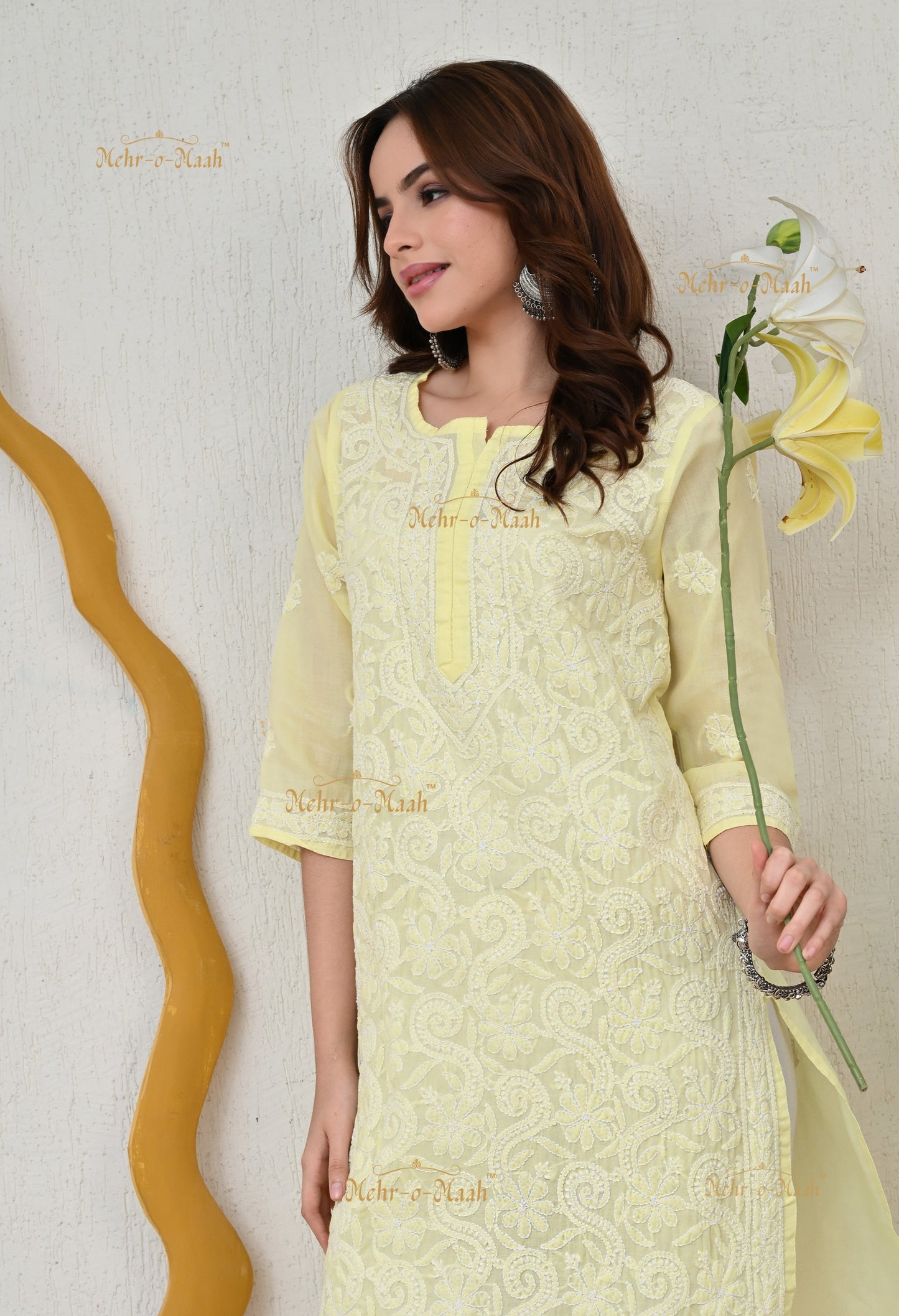 Anika Cotton Chikankari kurti