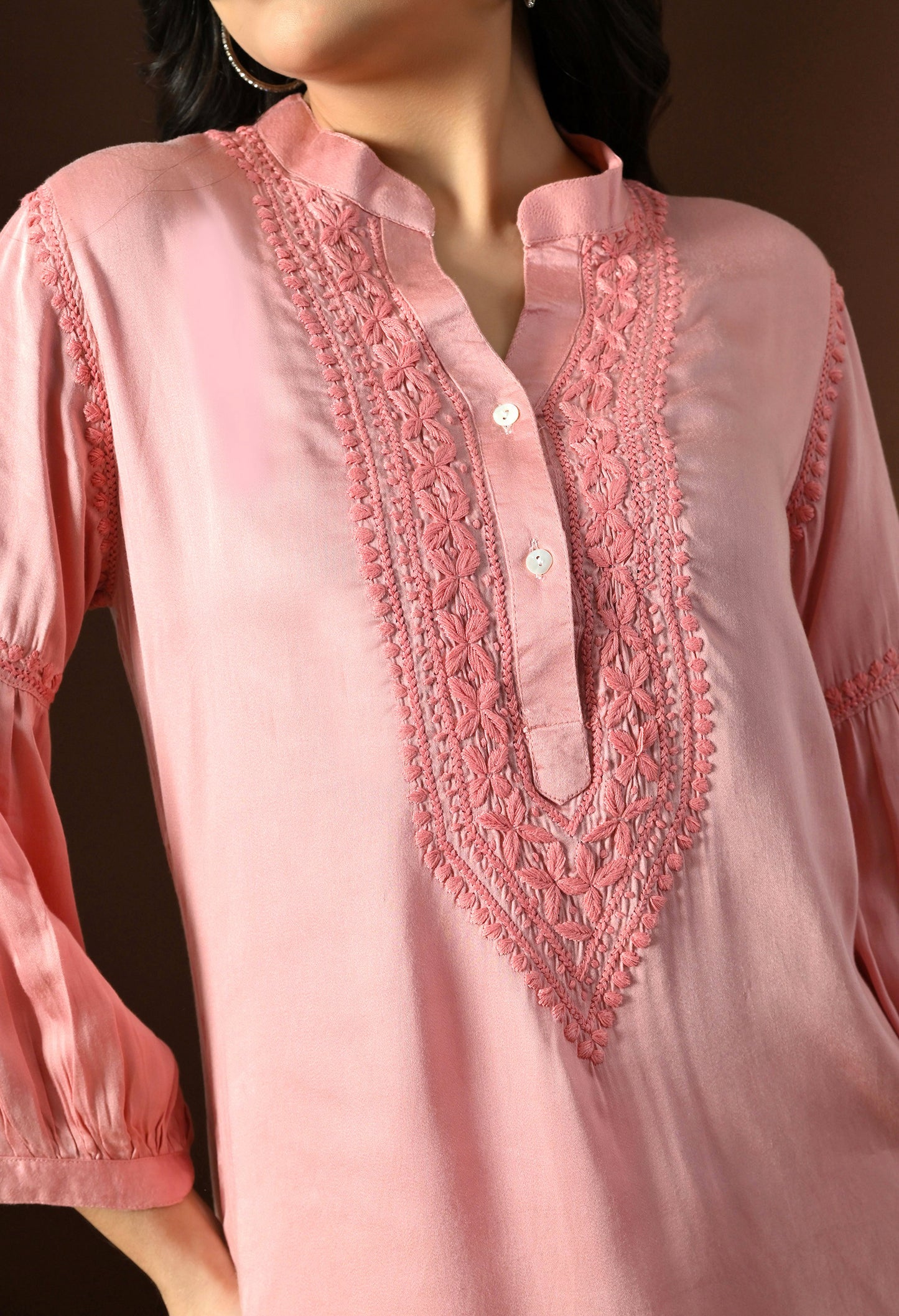 Ziya Satin Chikankari Co-ord set