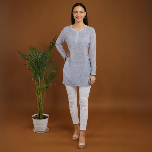 Aiza Viscose Gerogette Short Kurti