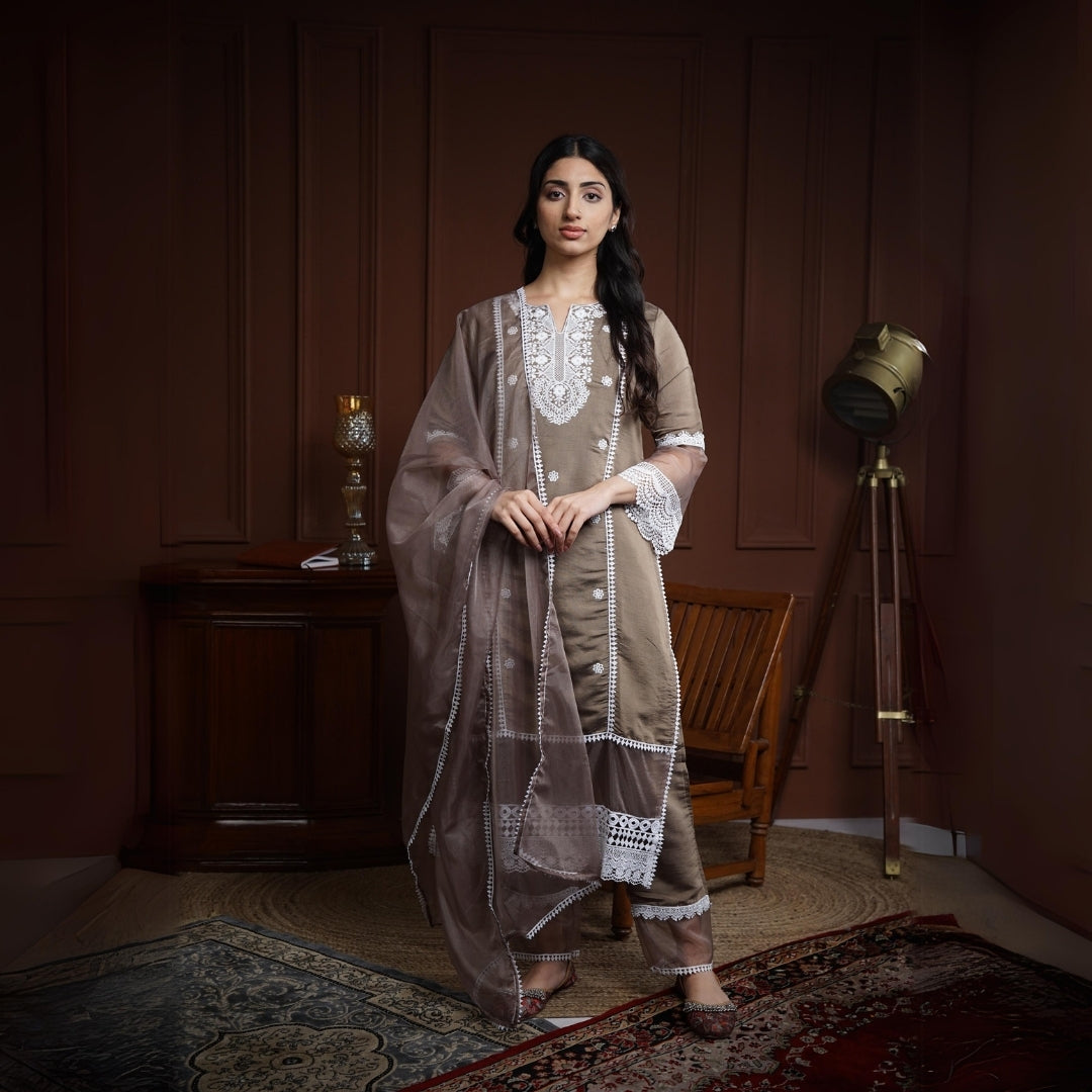 Ameerah Raw Silk Pakistani Suit