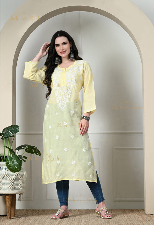 Hoor Cotton Chikankari Kurti