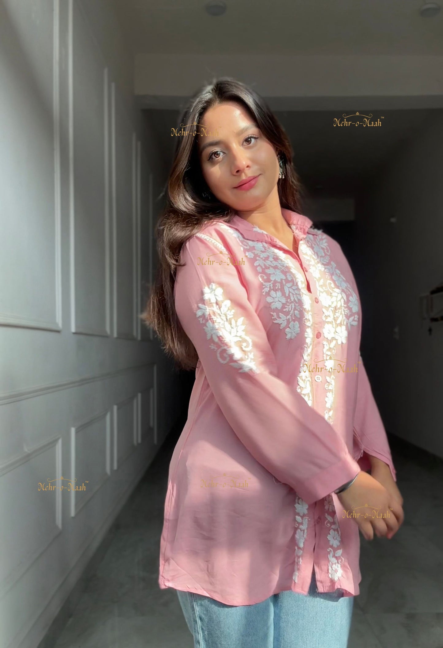 Mahira Modal Chikankari Shirt