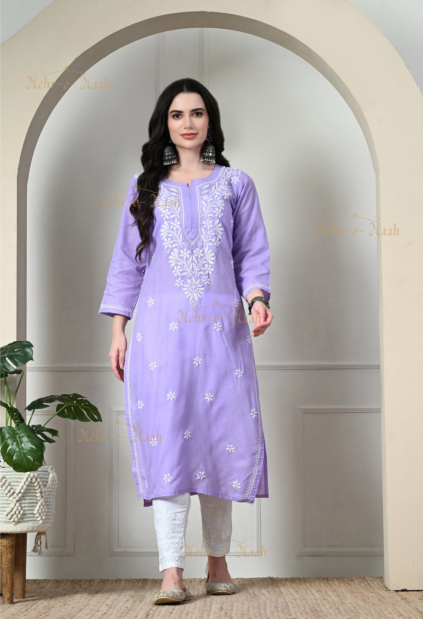 Hoor Cotton Chikankari Kurti