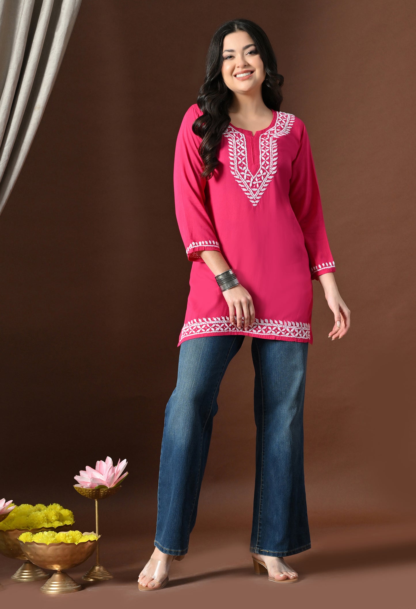 Myra Modal Chikankari short Kurti