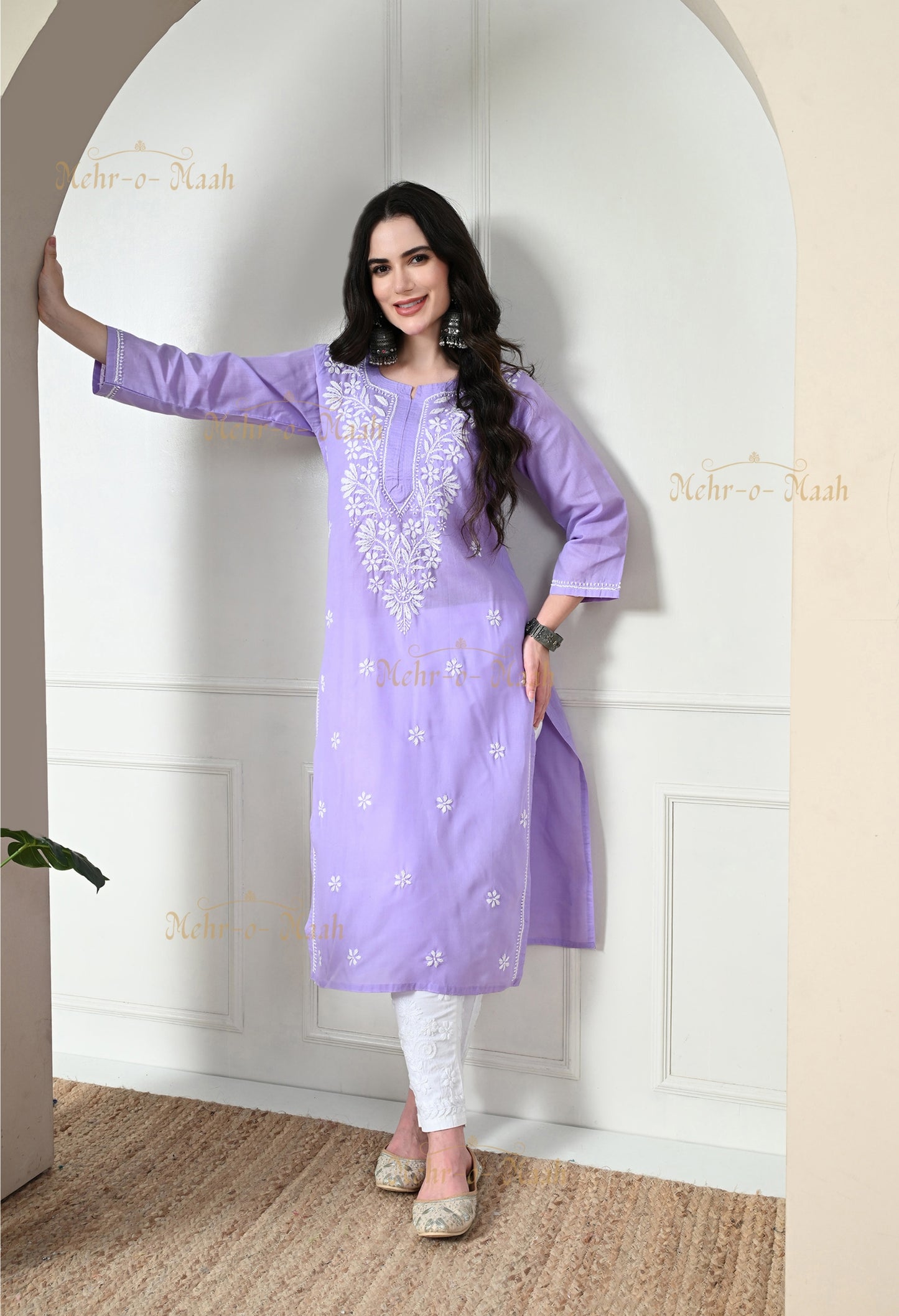 Hoor Cotton Chikankari Kurti