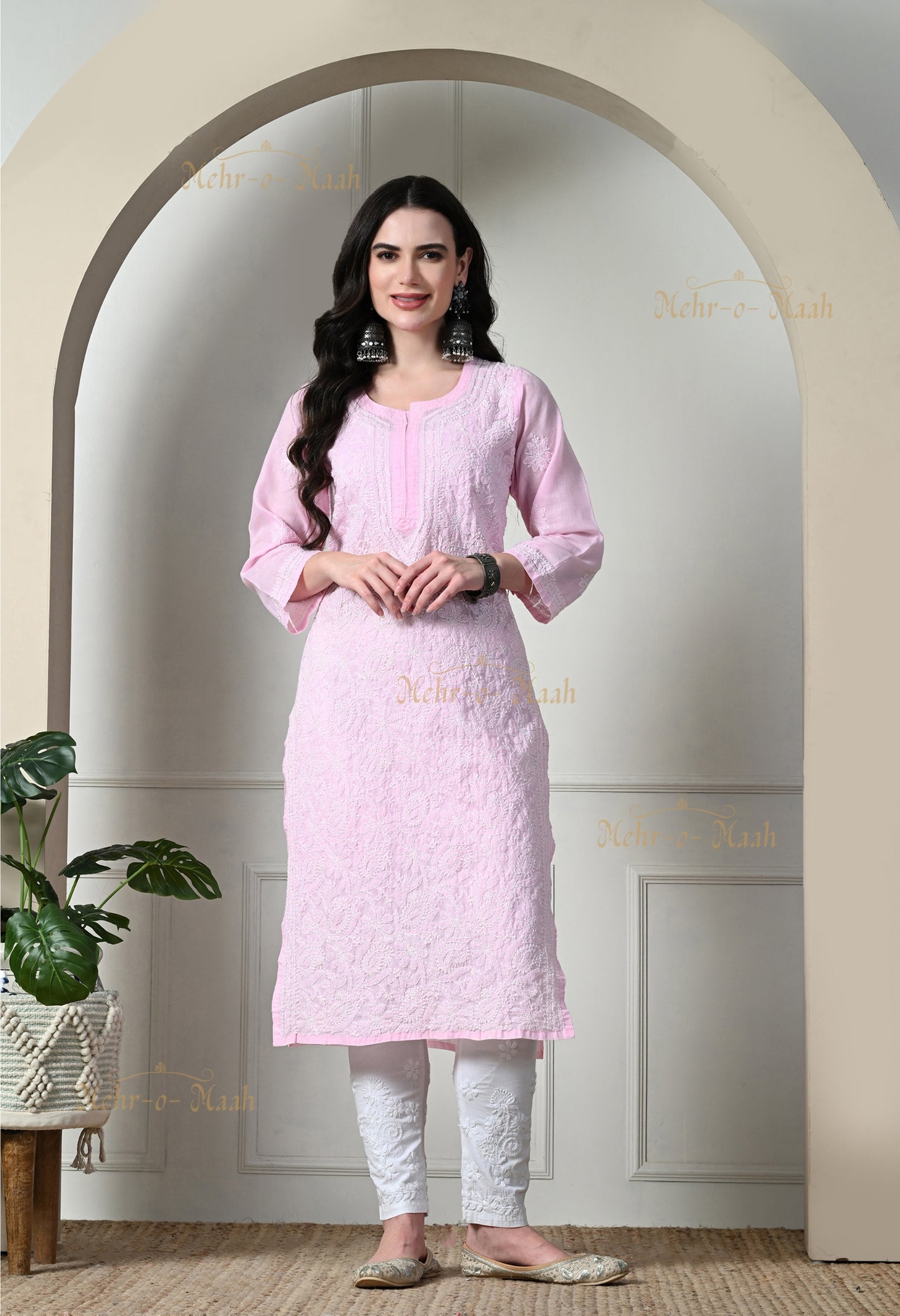 Anika Cotton Chikankari Kurti