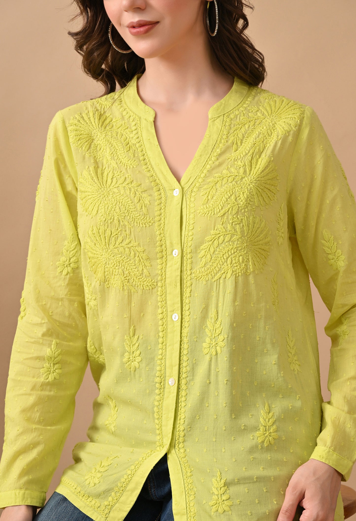 Ira Dobby cotton chikankari shirt