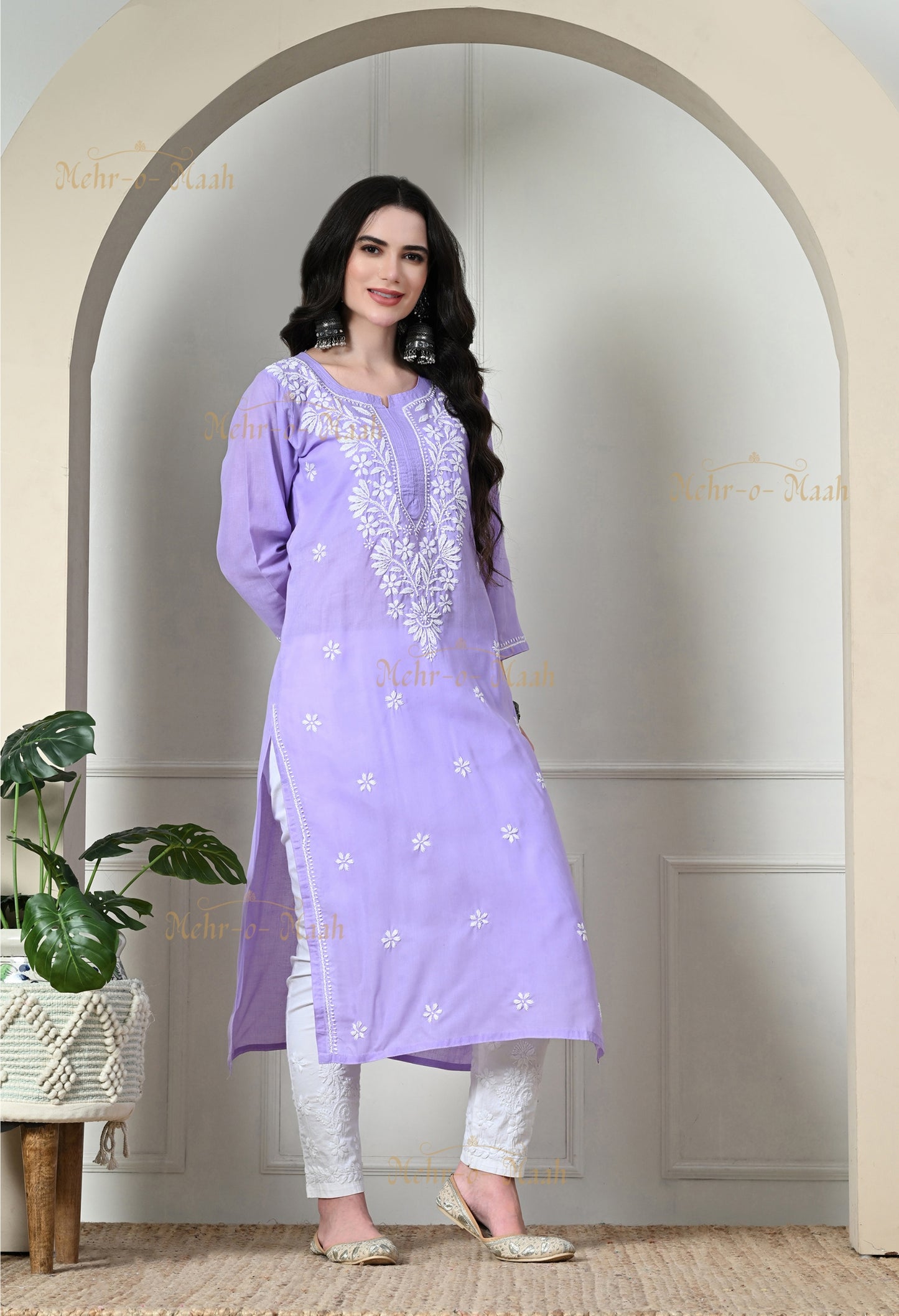 Hoor Cotton Chikankari Kurti