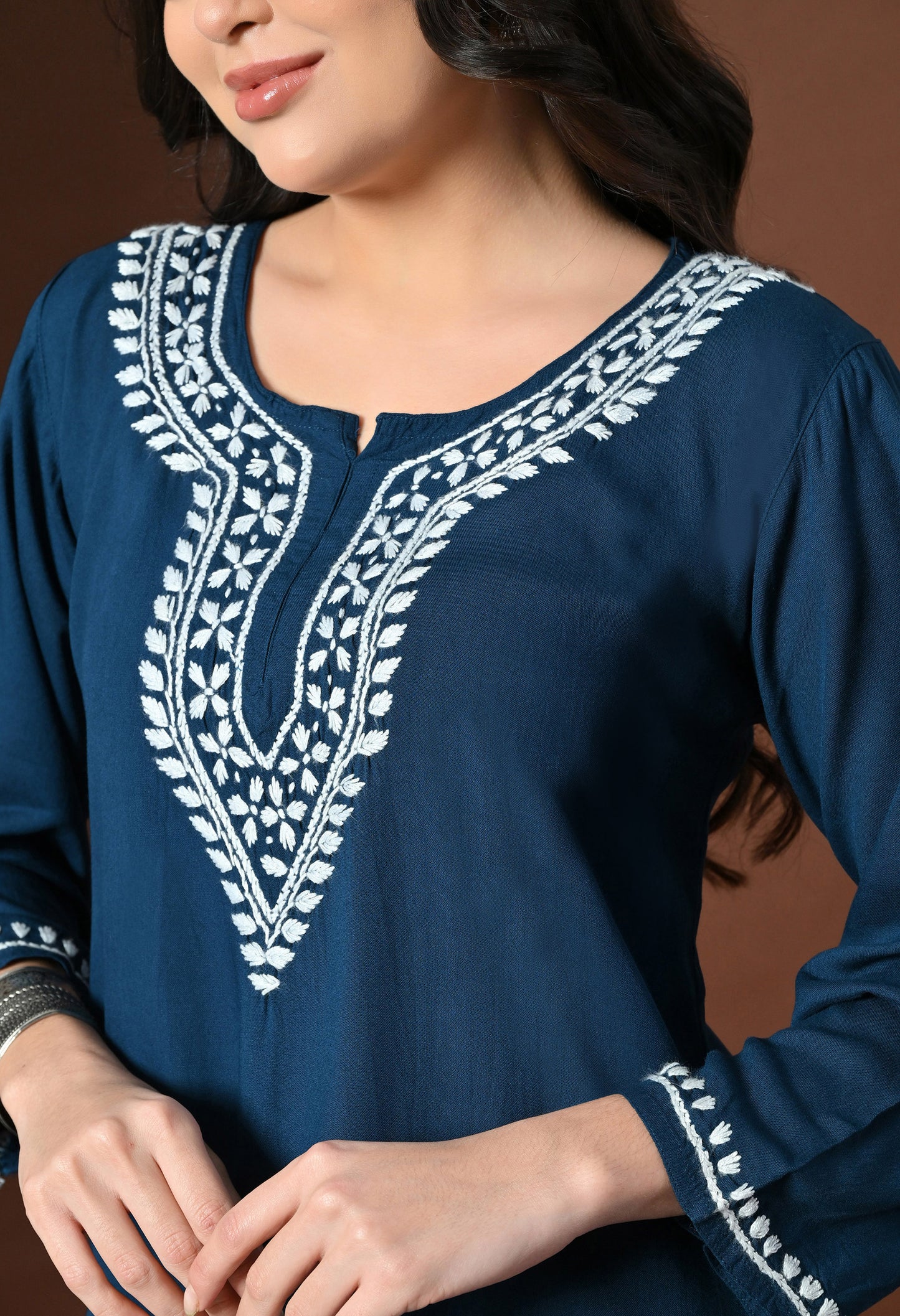 Myra Modal Chikankari short kurti