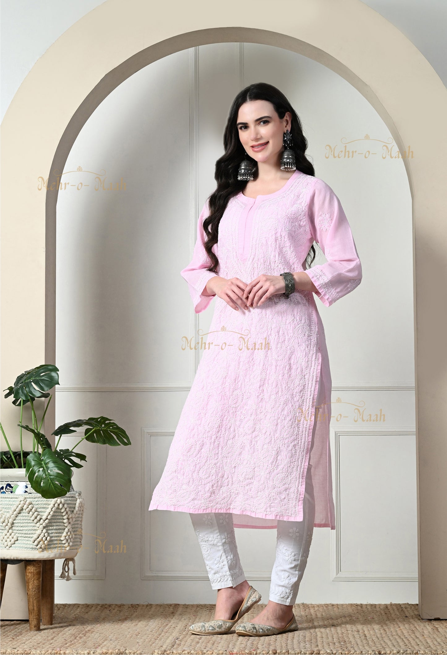 Anika Cotton Chikankari Kurti