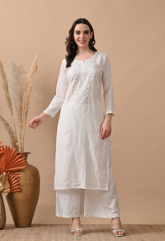 Anam Chanderi Silk kurti with Mukaish detailing