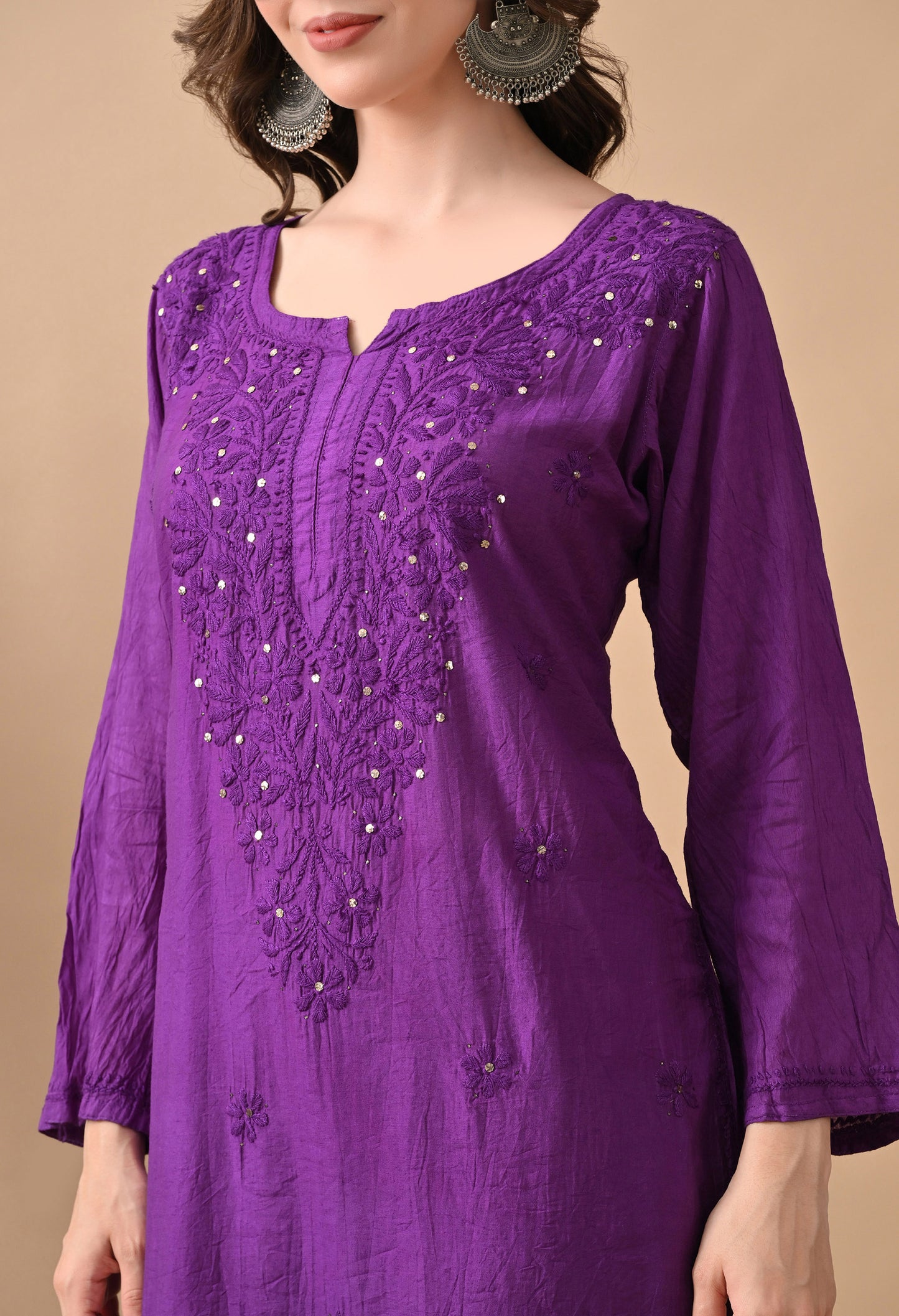 Anam Chanderi Silk chikankari set with Pants