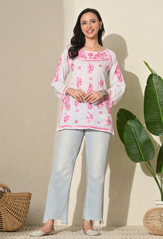 Riya Cotton Short chikankari kurti